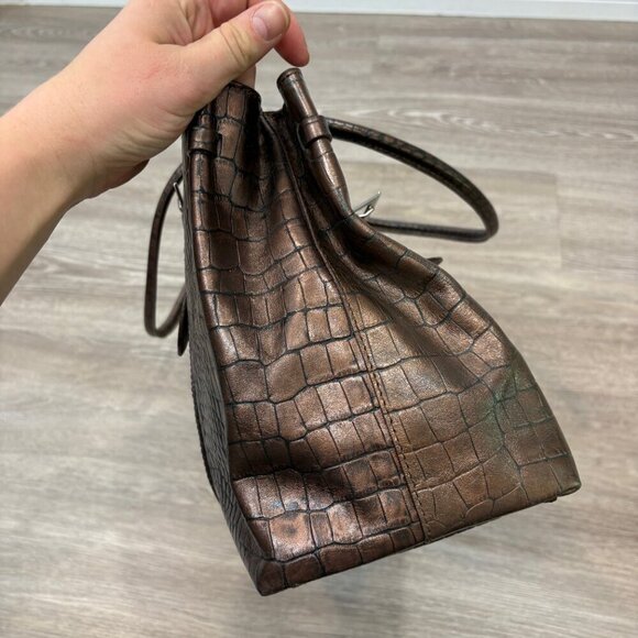 DANIER Brown crocodile leather shoulder purse bag - Picture 4 of 13